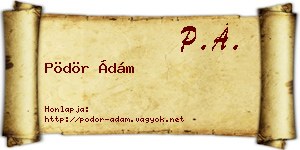 Pödör Ádám névjegykártya